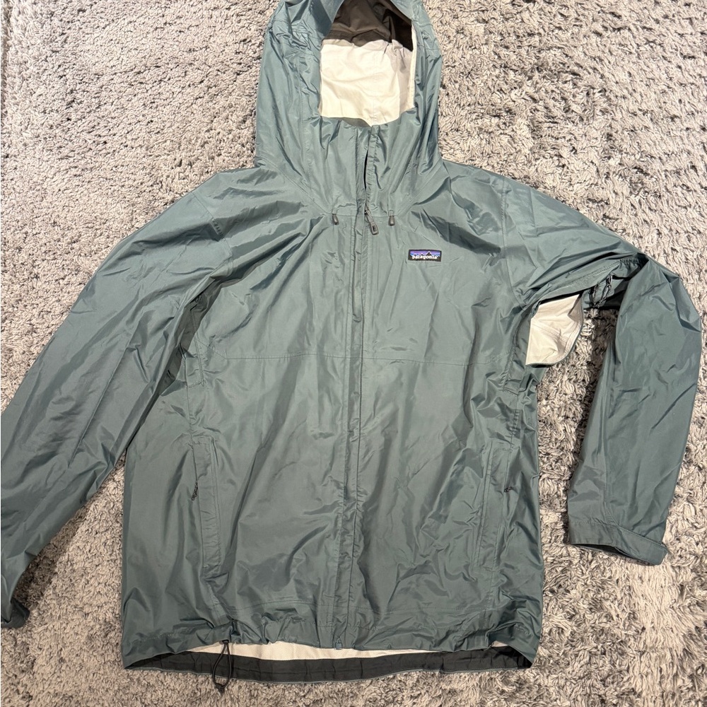 Patagonia 3L Torrentshell Grey/Green Waterproof Raincoat Jacket